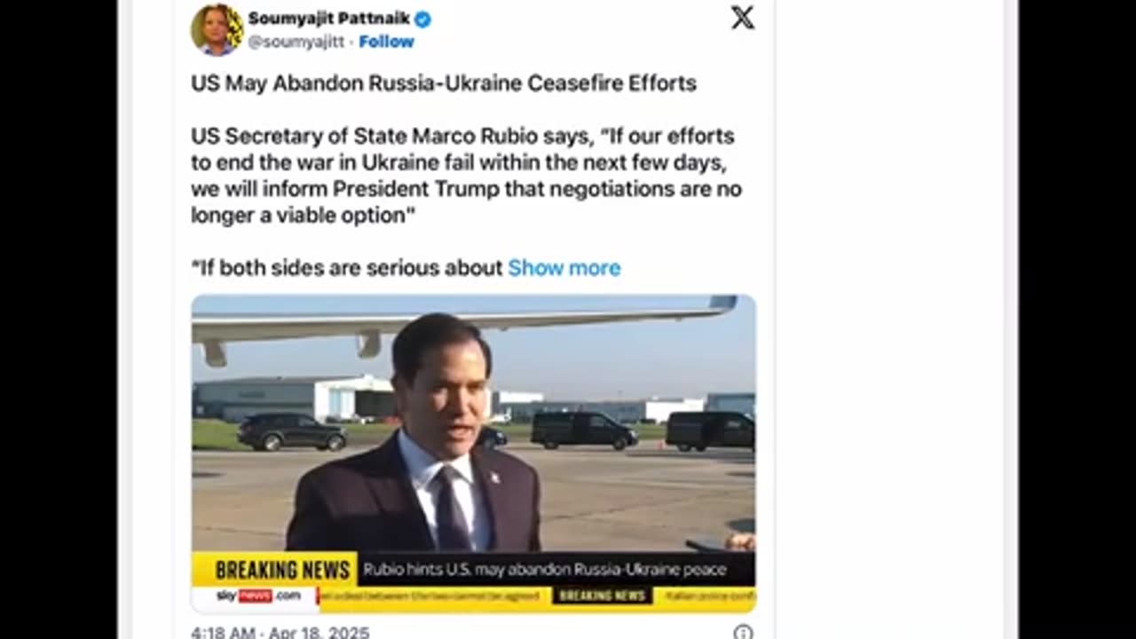 Rubio on Russia/Ukraine ..