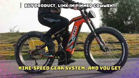 HEZZO K9 Carbon Fiber Electric Bike 1000W Mid Drive Motor 21Ah Battery 9 Speed ​​Electric Bike