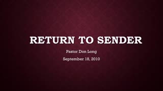 Return To Sender (September 18, 2010)
