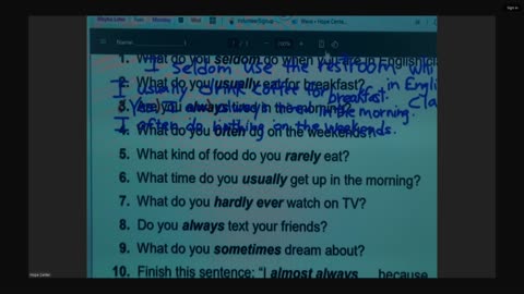 7-21-25 Adverb Frequency Pt 2 Frecuencia de adverbios Pt. 2
