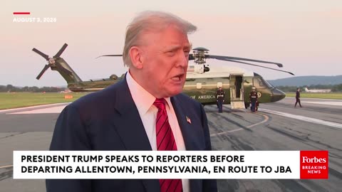 Trump Takes Questions From Reporters Before Boarding Air Force One For DC Return