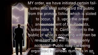 11.3 MILITARY TAKEOVER CONFIRMED!" Q Patriot Manifesto: Podesta Arrest → EBS Activation → SWIFT FURY Against Riots