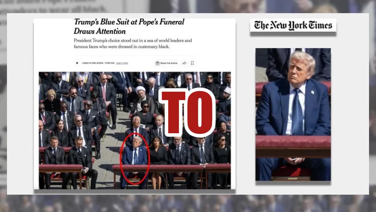 Fact Check: FAKE Photo Shows Many Pope Francis Mourners, Not Just Trump, Dressed in Blue