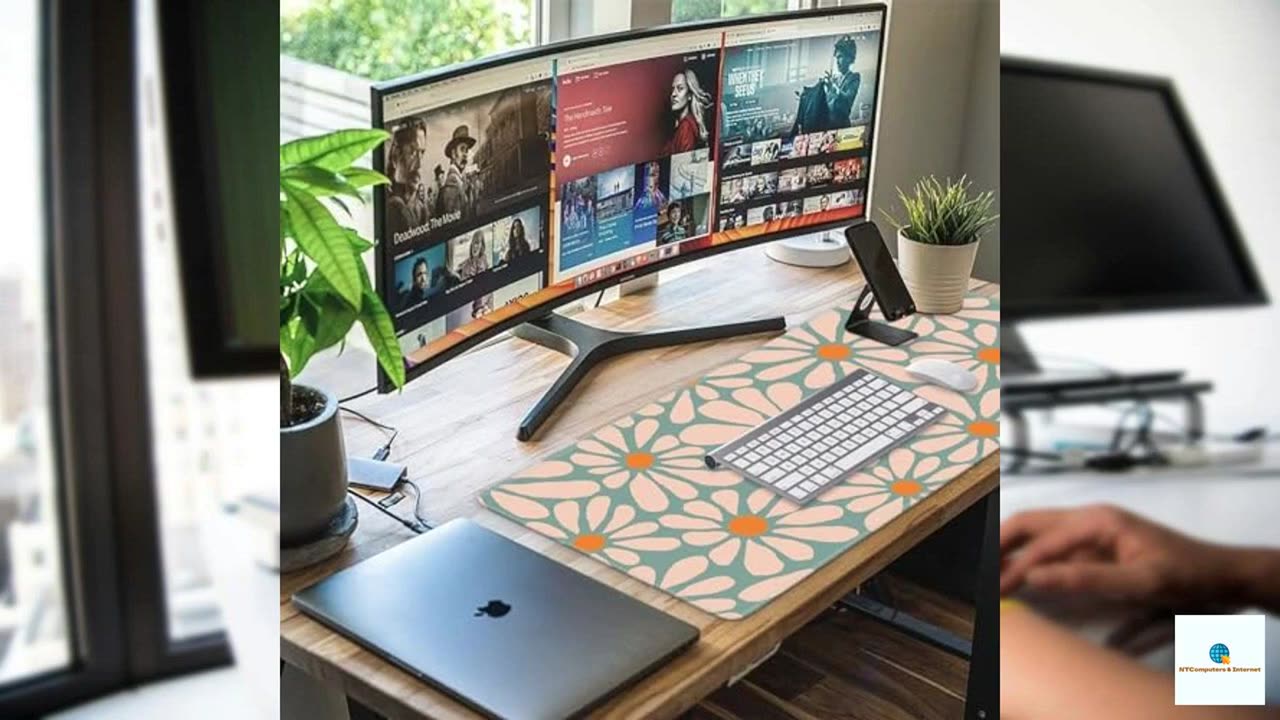 iCasso Desk Mat, XXL Large Mouse Pad, Anti-Slip Big Mousepad with Stitched Edges, Work & G