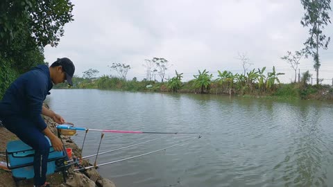 Casting for Trout in a Crystal-Clear Lake