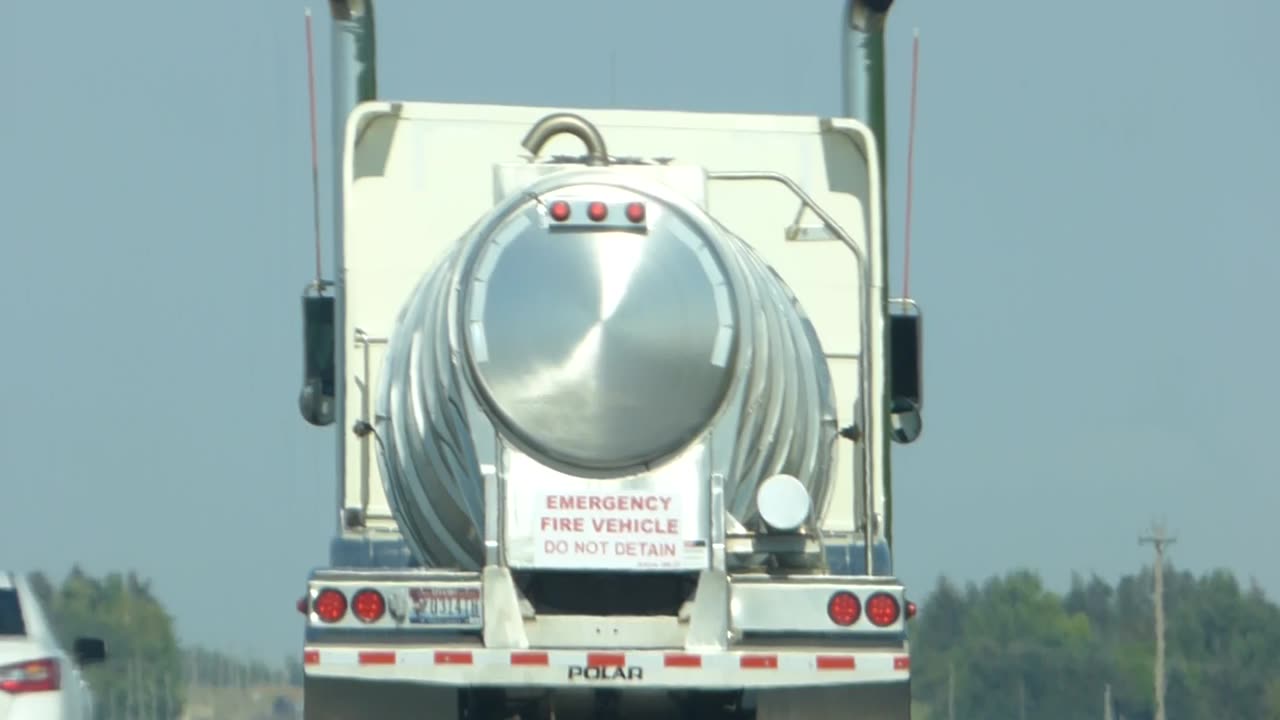 Trying to get a close up of warning sign on emergency fire vehicle