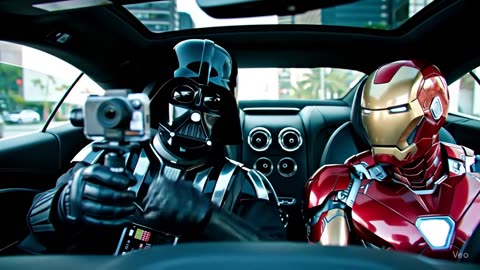 IronMan le paga la fianza a Darth Vader! #darthvader #starwars #veo3 #mexico #ia #tacos #ironman