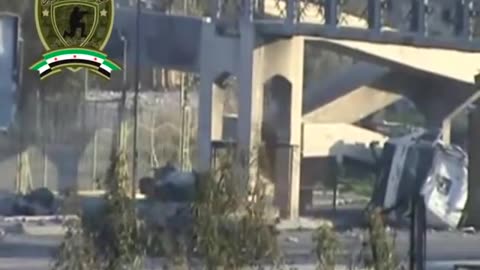 Syrian War in Damascus, 1x T-72 destroyed (Al-Radwan Brigade) 2013.02.13