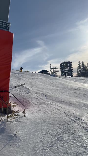 Jumping Skier Trips and Loses Both Skis