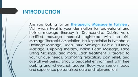 Are you looking for a Therapeutic Massage in Fairview?