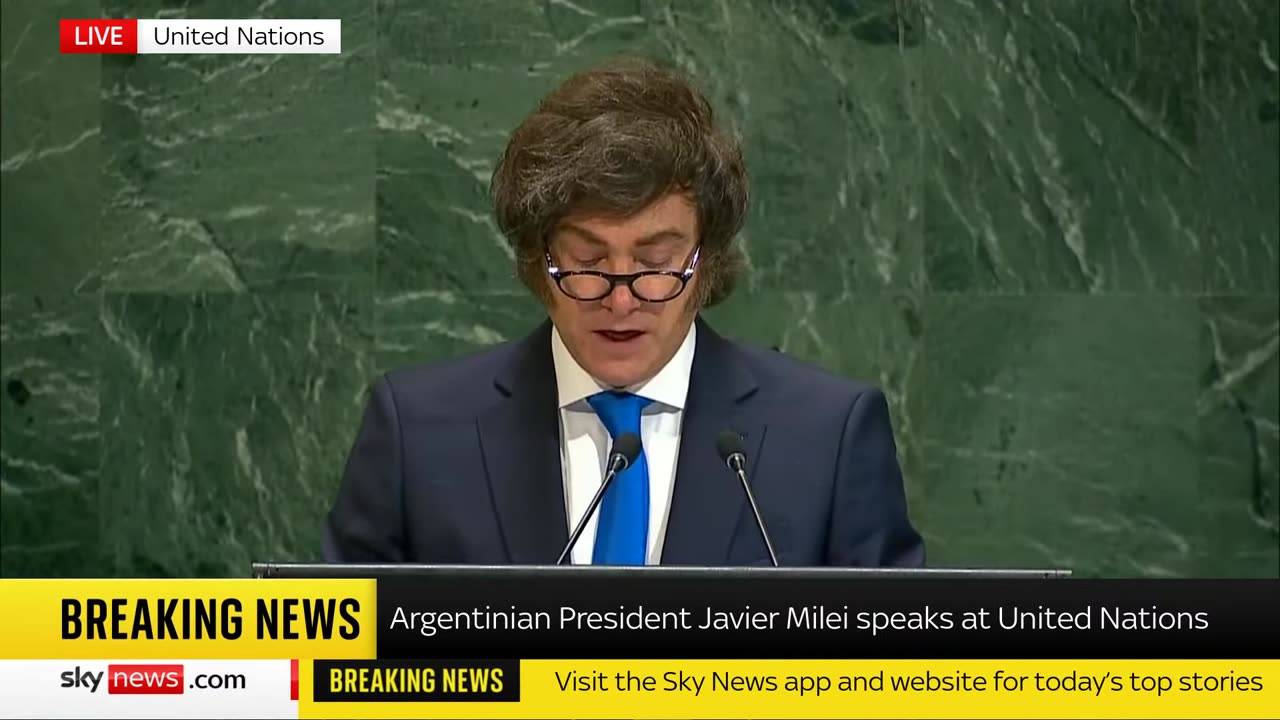 Argentinian President Javier Milei speaks at UN General Assembly 2025