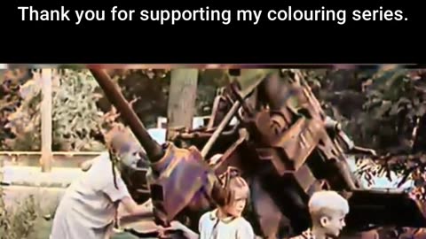 A Moment of Play Children and Abandoned Gun #ColourisedHistory