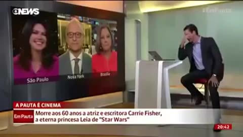 Reporter da Globonews Imitando o Chewbacca ao vivo - 02/02/2017