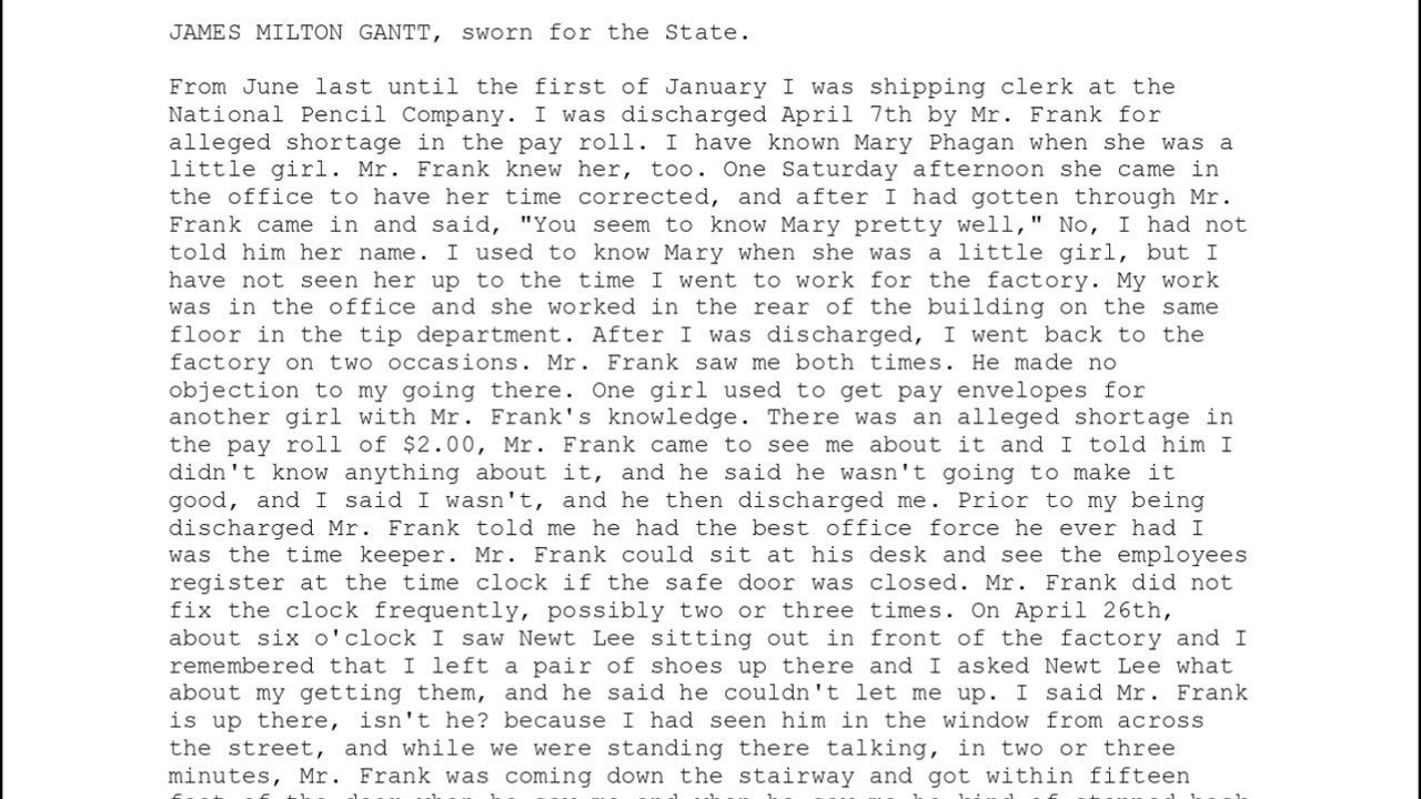 JAMES MILTON GANTT, Sworn In For The State, 9th To Testify