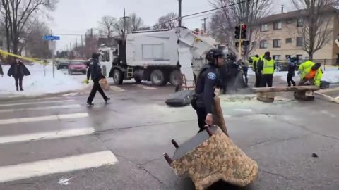 Minneapolis terrorist blockade finally got ripped down.