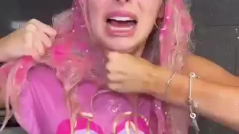 Shocking: never doing a slime hair mask again #slime #shorts
