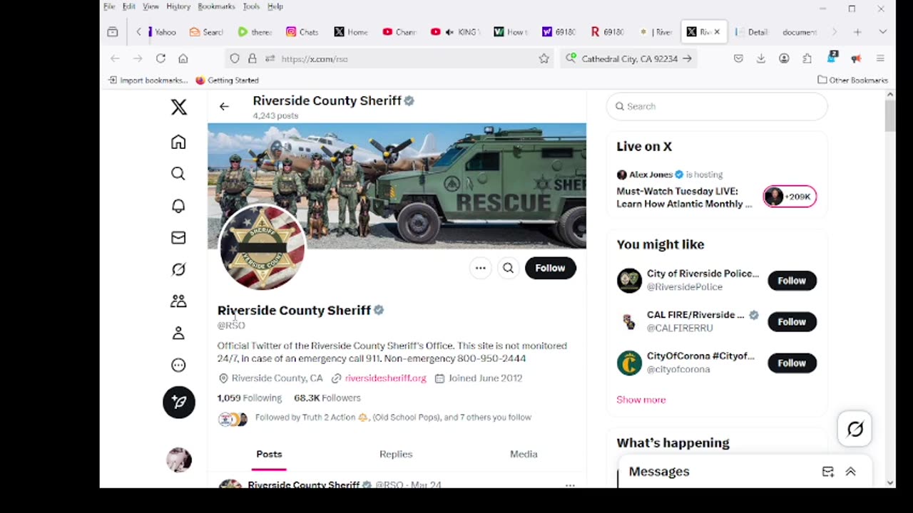 reported jag hoe wright to the riverside sheriff on twitter