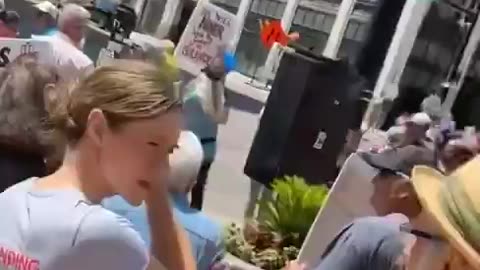 Protestors in Wichita, Kansas chanting “8647” to assassinate President Trump