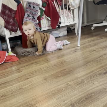 Baby Kayla Checking the Stockings — No Presents Yet 🎄🧦