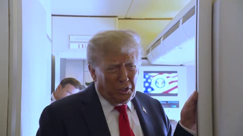 President Trump Gaggles with the Press on Air Force One, Aug. 15, 2025