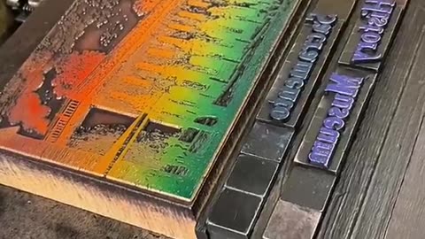 Demonstration of a letterpress printing machine.