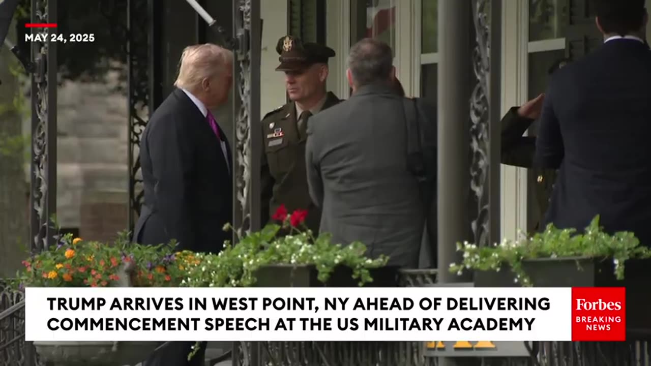 WATCH: Trump Arrives At West Point Ahead Of Delivering His Military Academy Commencement Speech