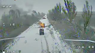 Main Road Through Dobropillia Full of Burning Russian Vehicles