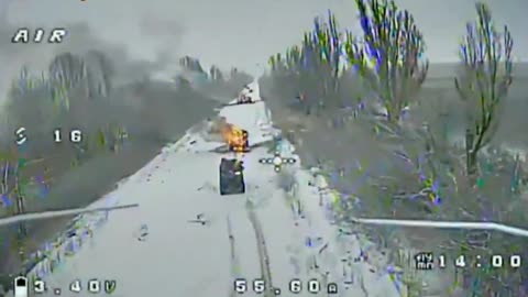 Main Road Through Dobropillia Full of Burning Russian Vehicles