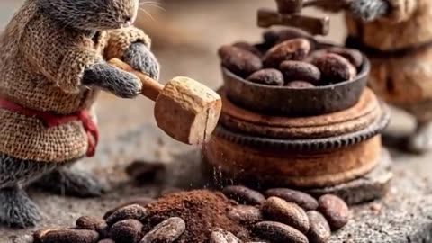 Busy bunnies on a harvest mission – gathering cocoa beans in the heart of the forest