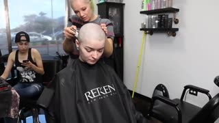 Young girl smooth and clean headshave 2025