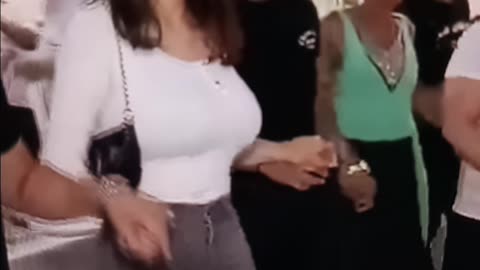 Dance line knockers jiggle
