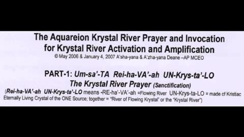 The Aquareion Krystal River Prayer
