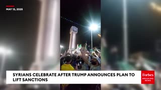 Syrians Celebrate In The Street After Trump Announces Plan To Lift Sanctions On Country.