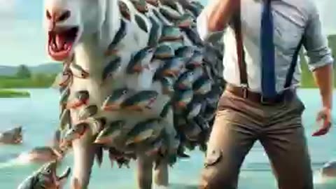 Goat_covered_with_millions_of_fish_screams_for_help__#goat_#animals_#fish