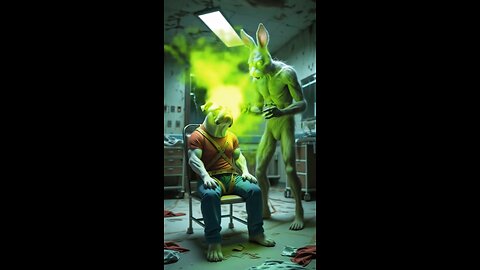 son saves father from monster rabbit