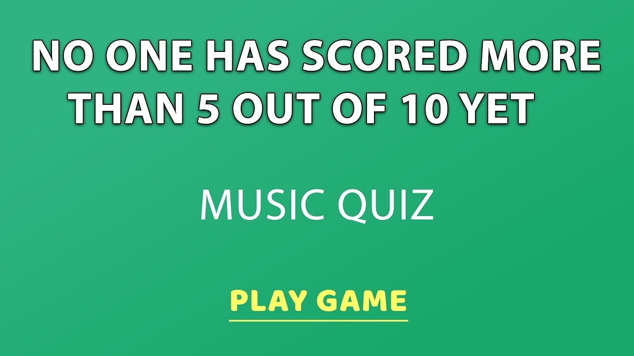 Music Quiz For Intelligent People