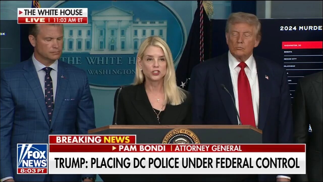 Tapped by Donald J. Trump to lead the federal response to rampant crime in D.C., AG Pam Bondi says..