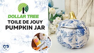 💙 LIVE: DIY French Toile Pumpkin – Dollar Tree Craft for Fall! 🍂