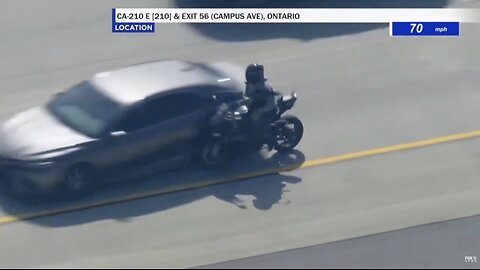 Watch as a high-speed police motorcycle pursuit, car deliberately rams into the suspect’s bike