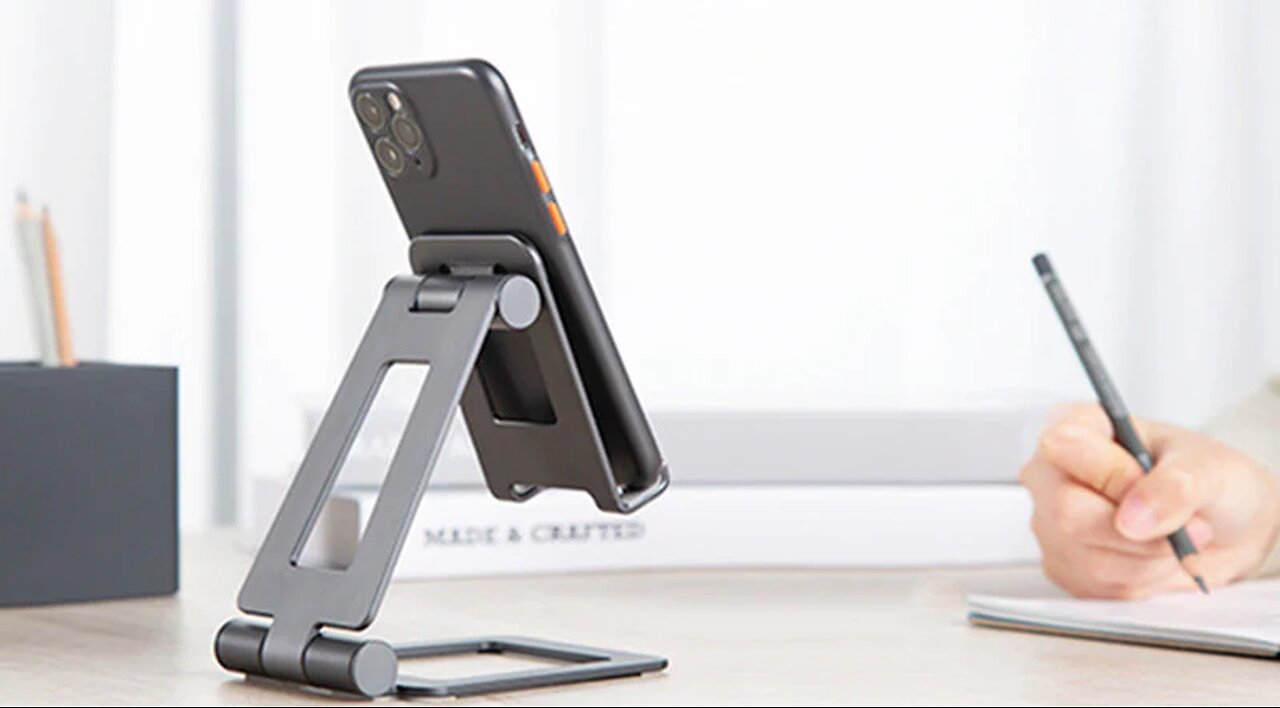 Adjustable Cell Phone Stand for Desk, Compatible with All Mobile Phones & Tablets
