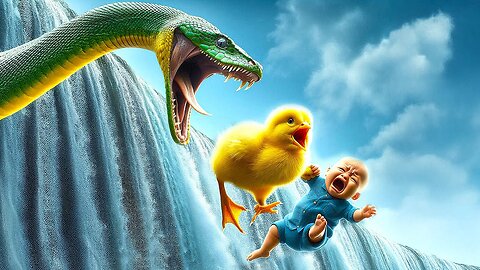 🐣🐥Chick Rescuing the baby 👶 from Anaconda🐍🐍