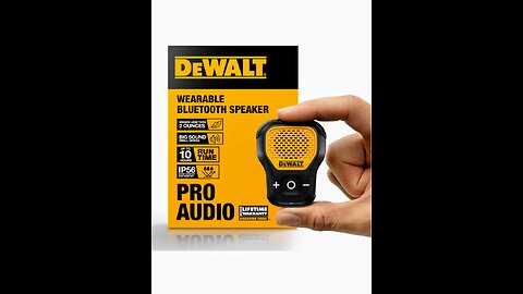 DEWALT Wearable Bluetooth Speaker – Clip-On, Waterproof, Pro Audio
