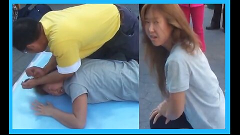 Luodong Briefly Brutalizes Skinny Asian Woman On The Street