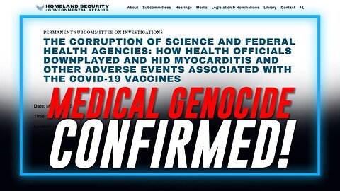 MEDICAL GENOCIDE CONFIRMED Senate Homeland Security Committee Releases Detailed Report