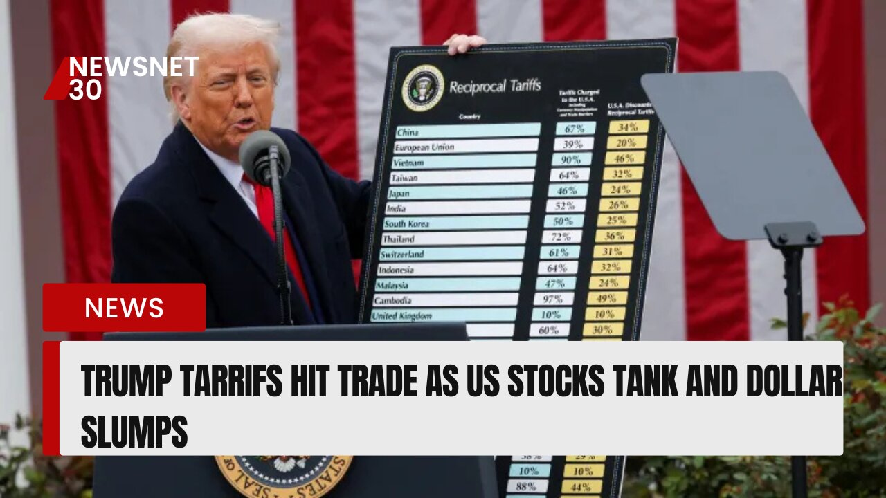 Trump tarrifs hit trade as US stocks tank and dollar slumps