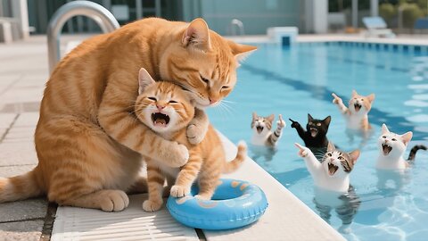 The kitten couldn't see its sad mother 🥰❤️