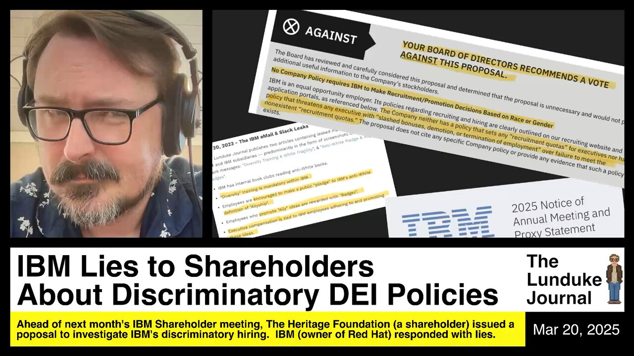 IBM Lies to Shareholders About Discriminatory DEI Policies