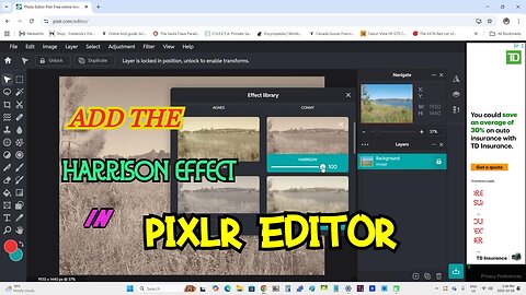 Add the Harrison effect in Pixlr Editor