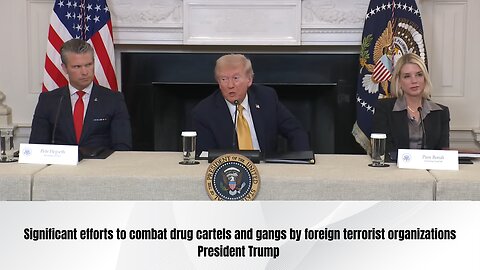 Efforts to combat drug cartels & gangs by foreign terrorist organizations - President Trump