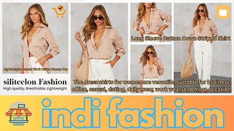 siliteelon Striped Button Down Shirts for Women Dress Shirts Long Sleeve Casual Collared Office | indifashion